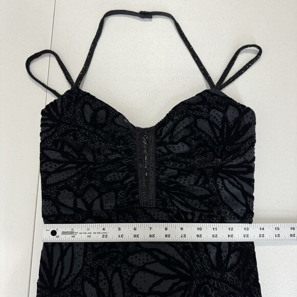 Vintage Badgley Mischka Womens Dress 2 Black Velvet Burnout Whimsigoth Fairy Y2K - Picture 7 of 13